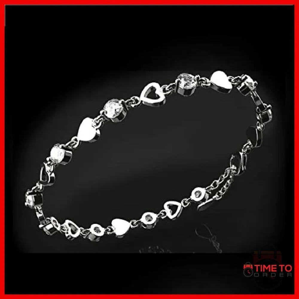 Sterling Silver Plated Charm Bracelet For Daughter Gift